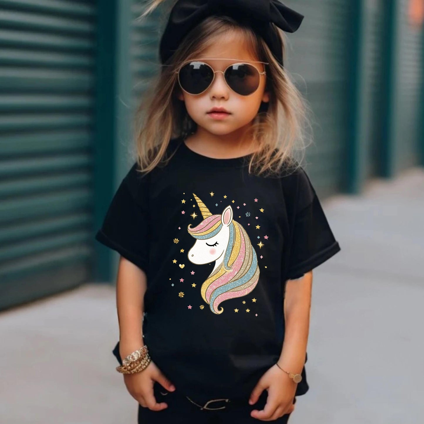 Pastel Glitter Unicorn Shirt for Women - Boho Rainbow Aesthetic Tee with Sparkle Stars, Cute Magical Graphic Gift AA102