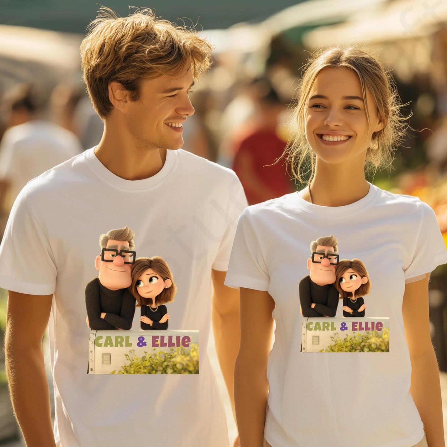 Romantic Couple Matching T-Shirts β Cute Cartoon Love Outfit for Him and Her β Anniversary or Everyday Couple Gift Idea AA104