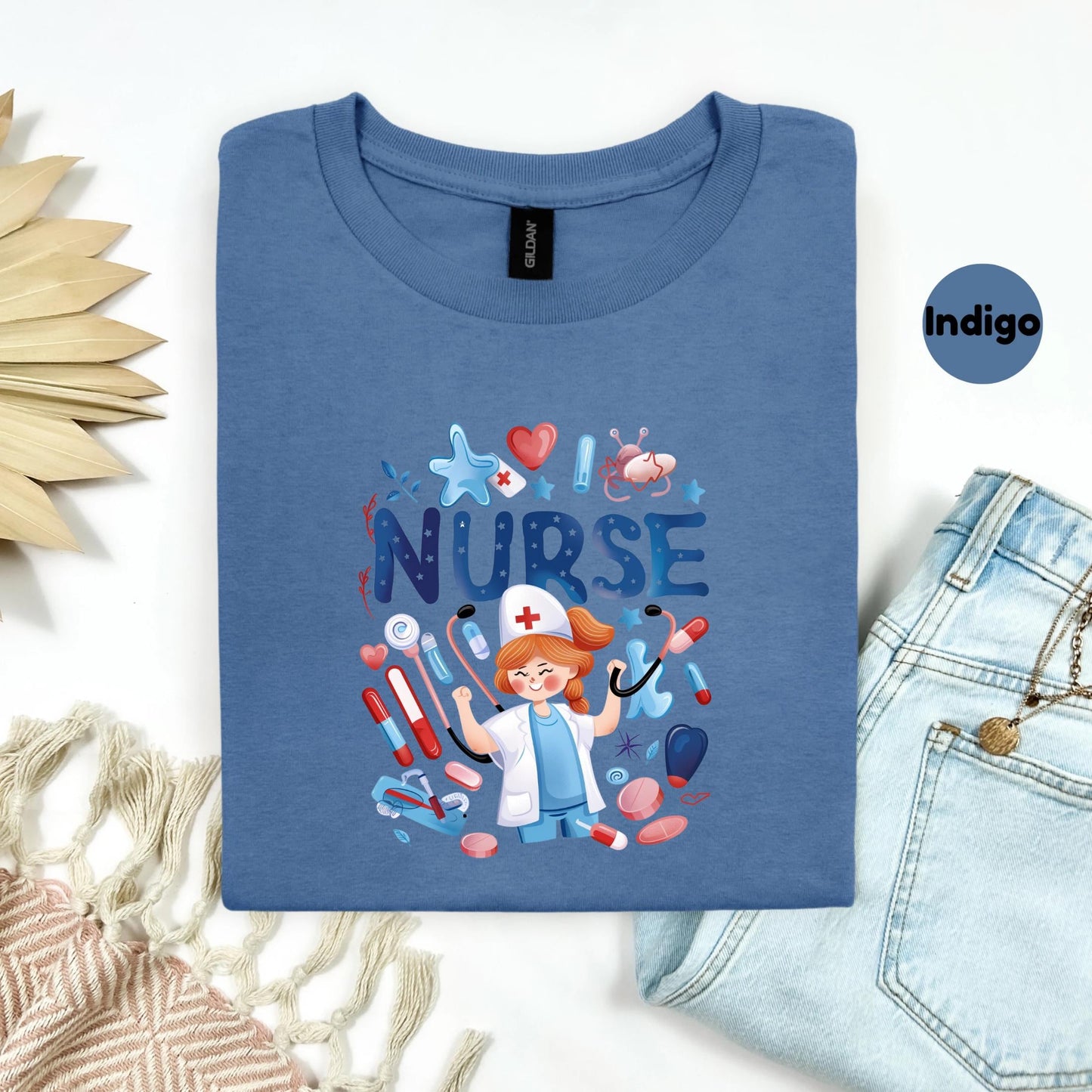 Thank You Nurse Shirt Cheerful Medical Cartoon Tee RN Appreciation Gift for Women Cute Healthcare Worker TShirt Idea AA112