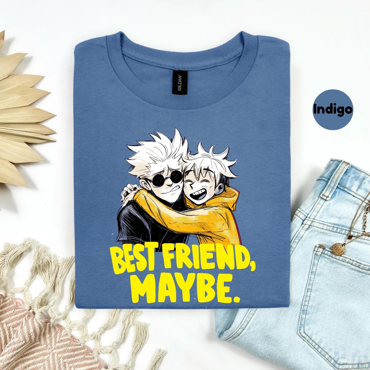 Best Friend, Maybe Tee – Funny Cartoon Best Friend Shirt – Cute Graphic Tee for Friendship Gifts – Anime Style T-Shirt AA121
