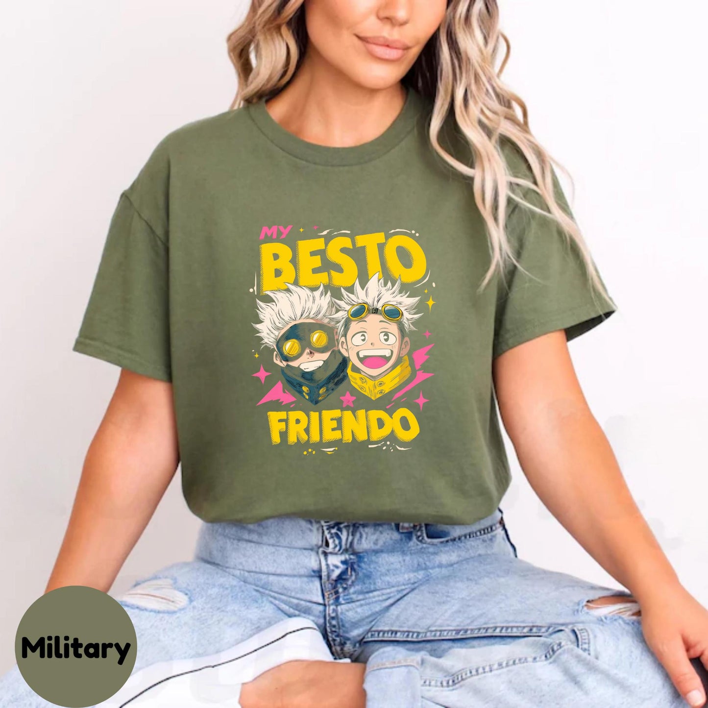My Besto Friendo Shirt – Fun Anime Friendship Graphic Tee – Cute Best Friend Matching Shirt for Anime Fans AA122