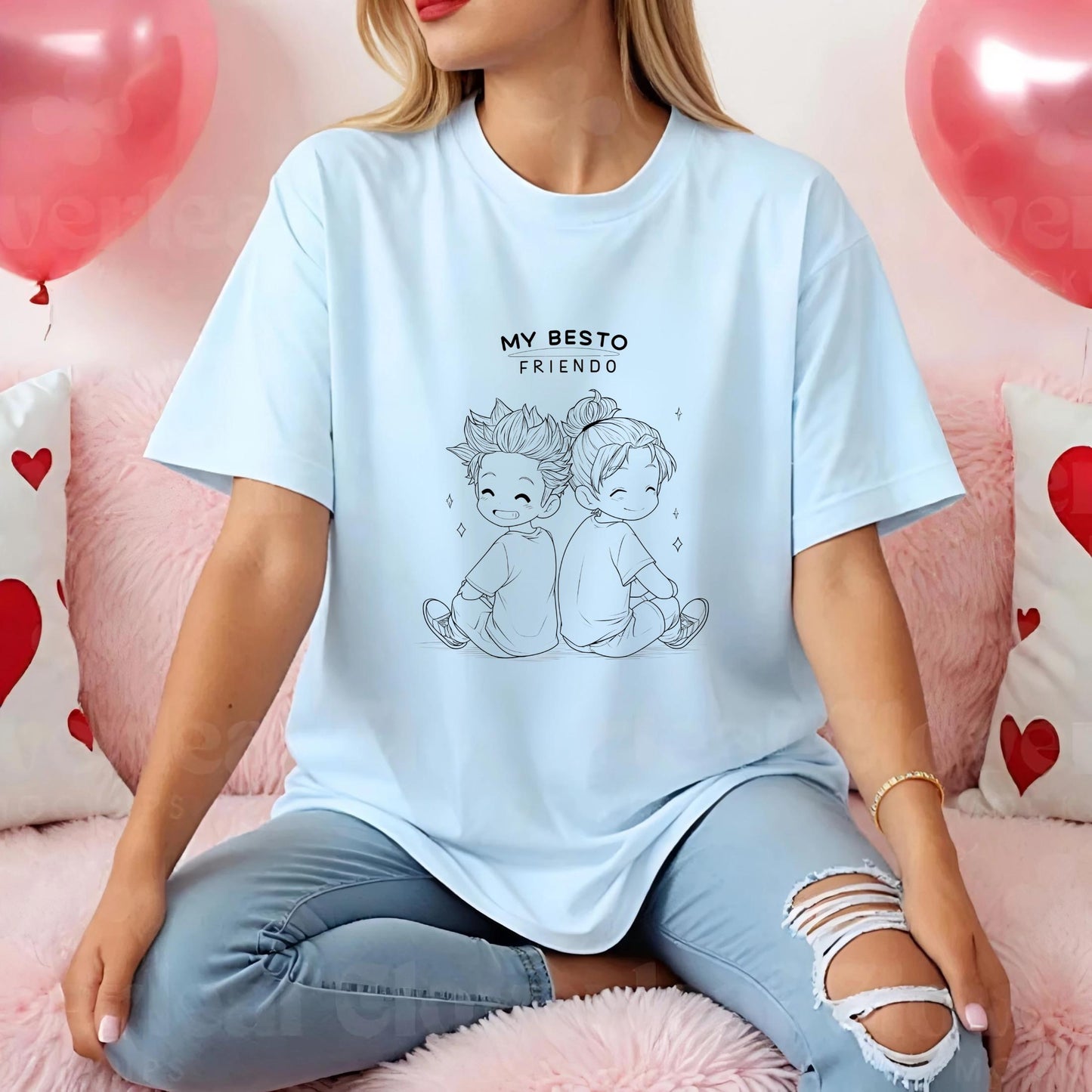 Kawaii Anime BFF Shirt β My Besto Friendo Funny Tee β Cute Friends Aesthetic T-Shirt β Youthful Gift for Otaku Couple AA125