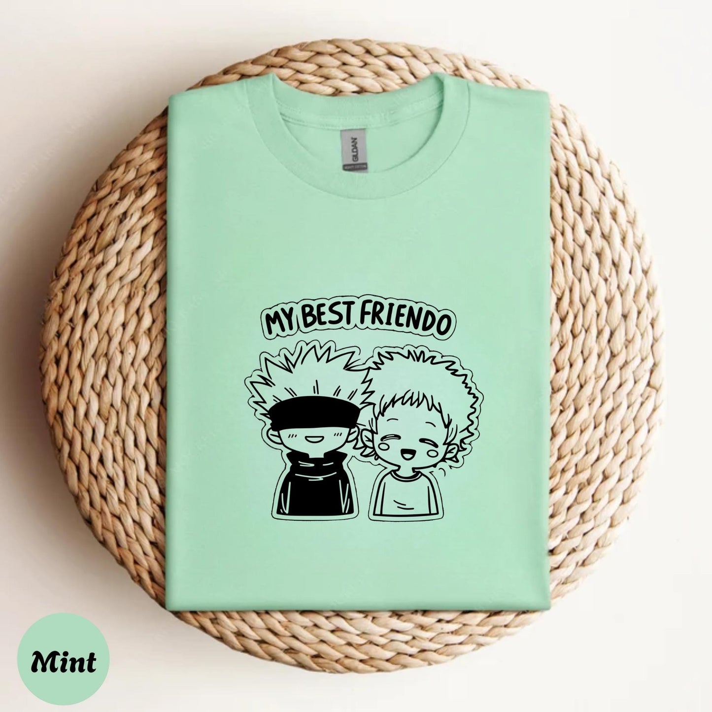 Funny Anime Friendship Tee – My Best Friendo T-Shirt – Cartoon Bestie Gift – Matching Couple or Best Friend Graphic Shirt AA131