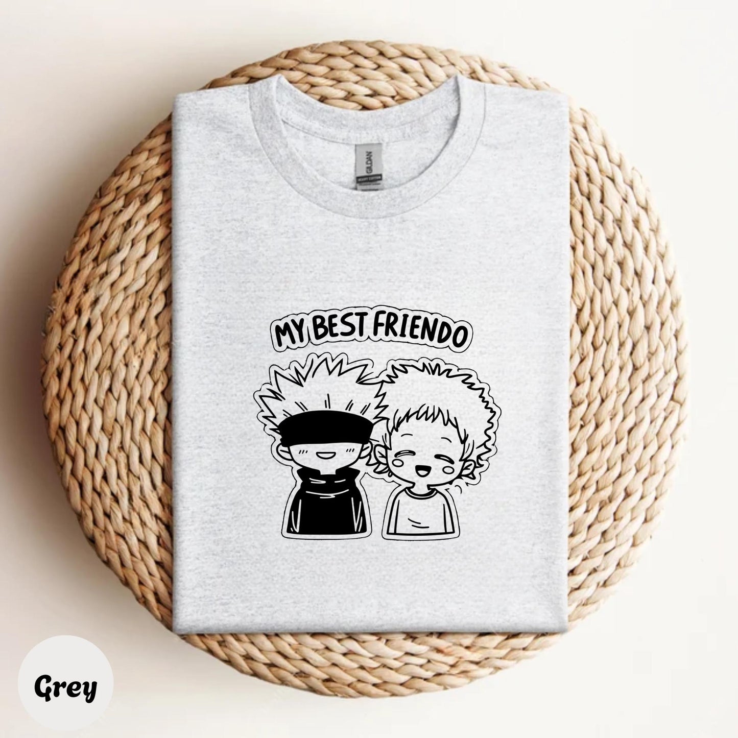 Funny Anime Friendship Tee – My Best Friendo T-Shirt – Cartoon Bestie Gift – Matching Couple or Best Friend Graphic Shirt AA131