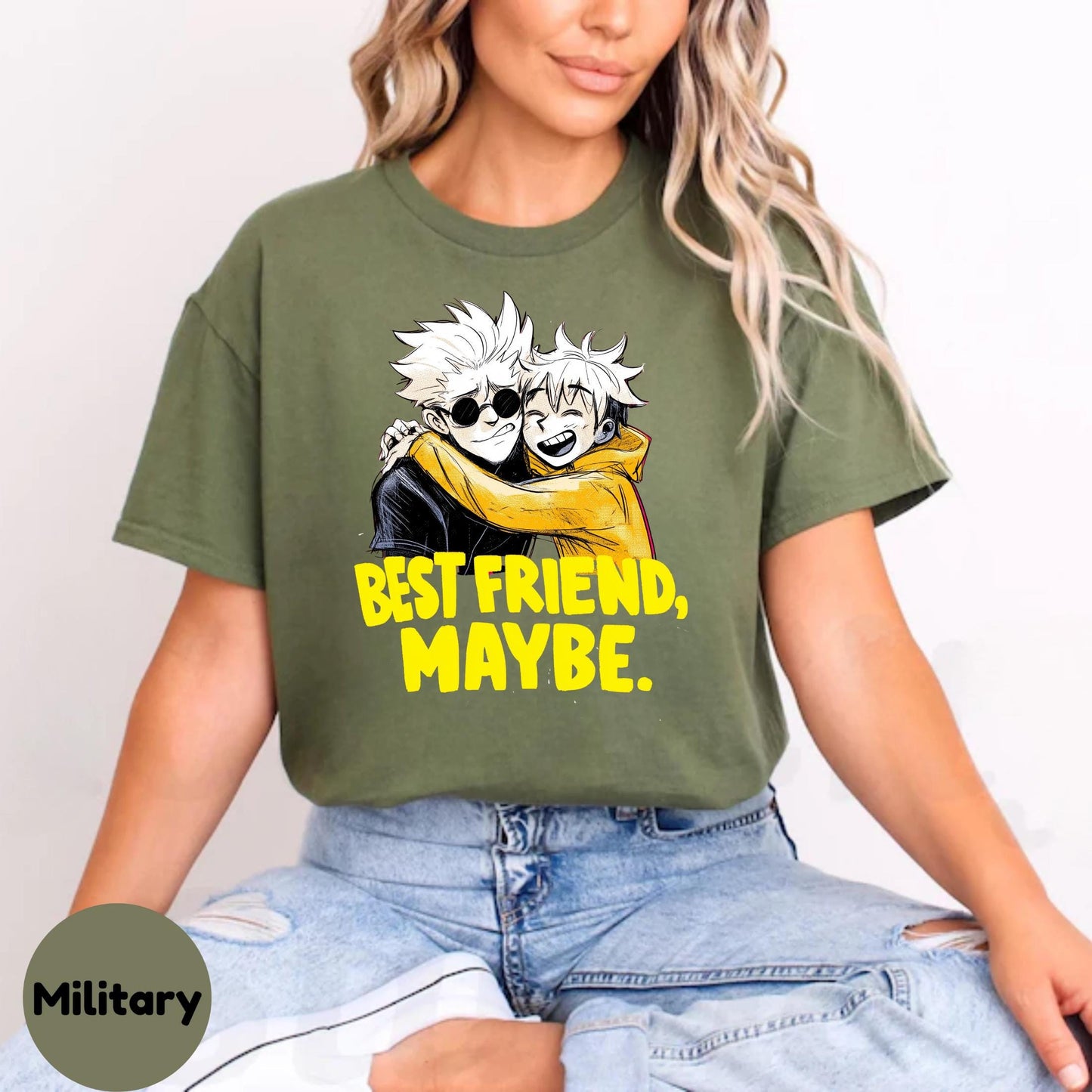 Best Friend, Maybe Tee – Funny Cartoon Best Friend Shirt – Cute Graphic Tee for Friendship Gifts – Anime Style T-Shirt AA121