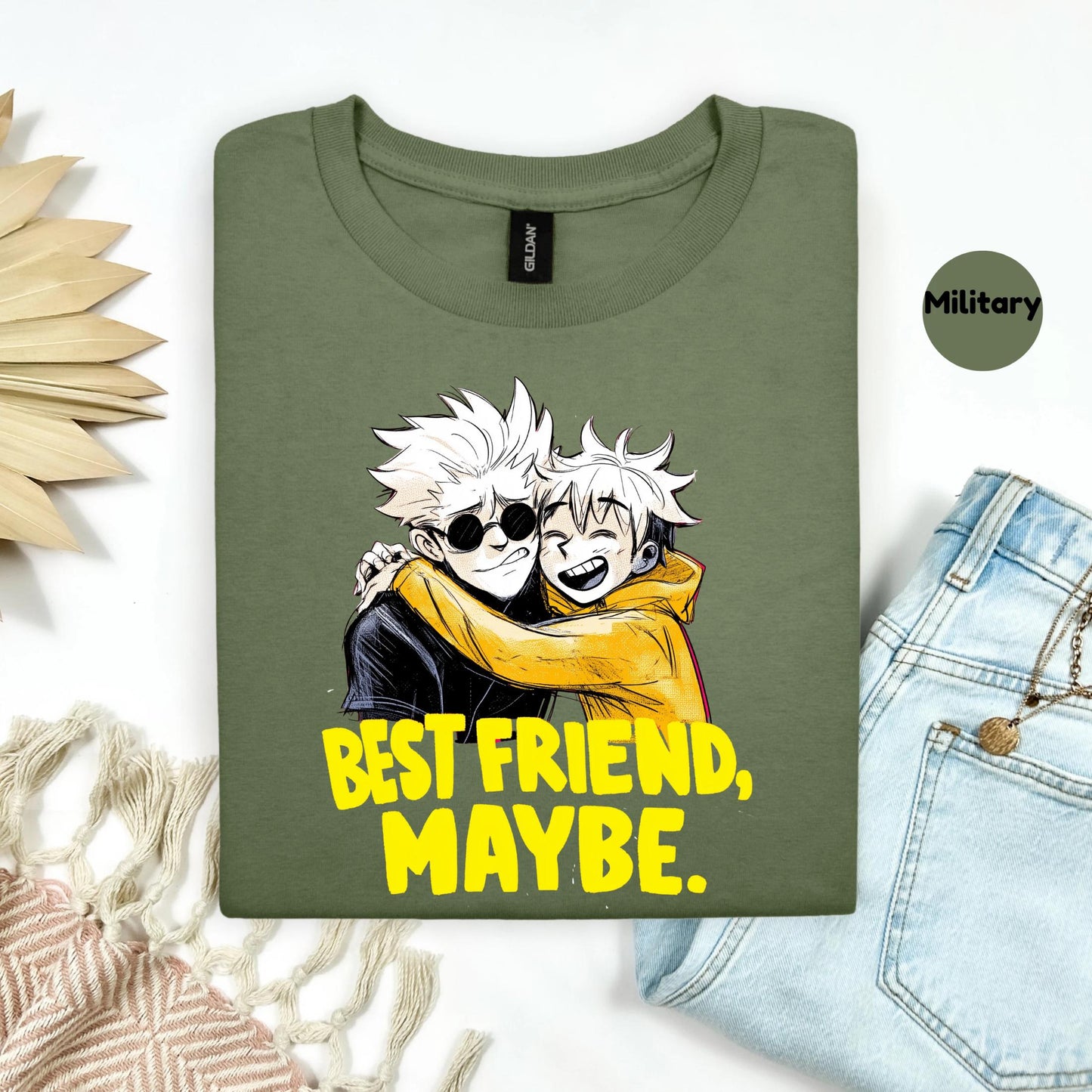 Best Friend, Maybe Tee – Funny Cartoon Best Friend Shirt – Cute Graphic Tee for Friendship Gifts – Anime Style T-Shirt AA121