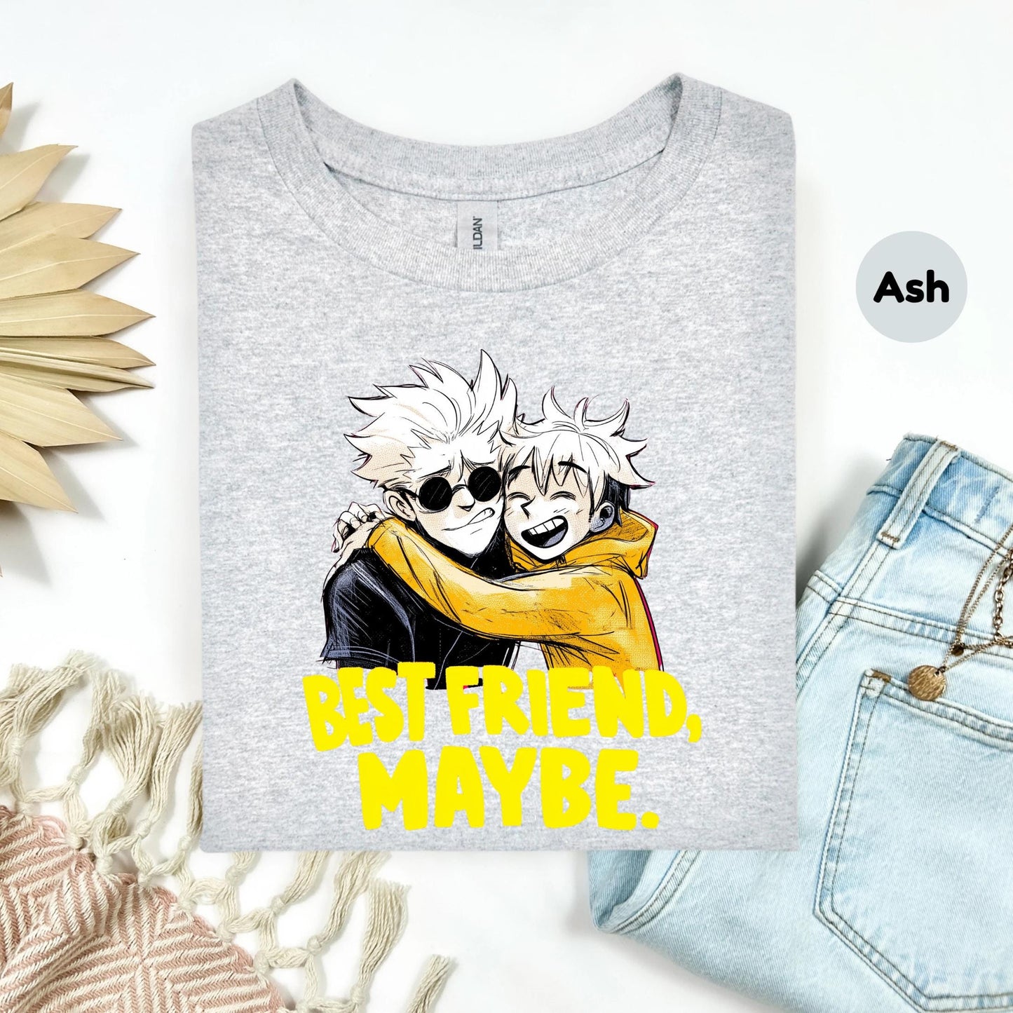 Best Friend, Maybe Tee – Funny Cartoon Best Friend Shirt – Cute Graphic Tee for Friendship Gifts – Anime Style T-Shirt AA121