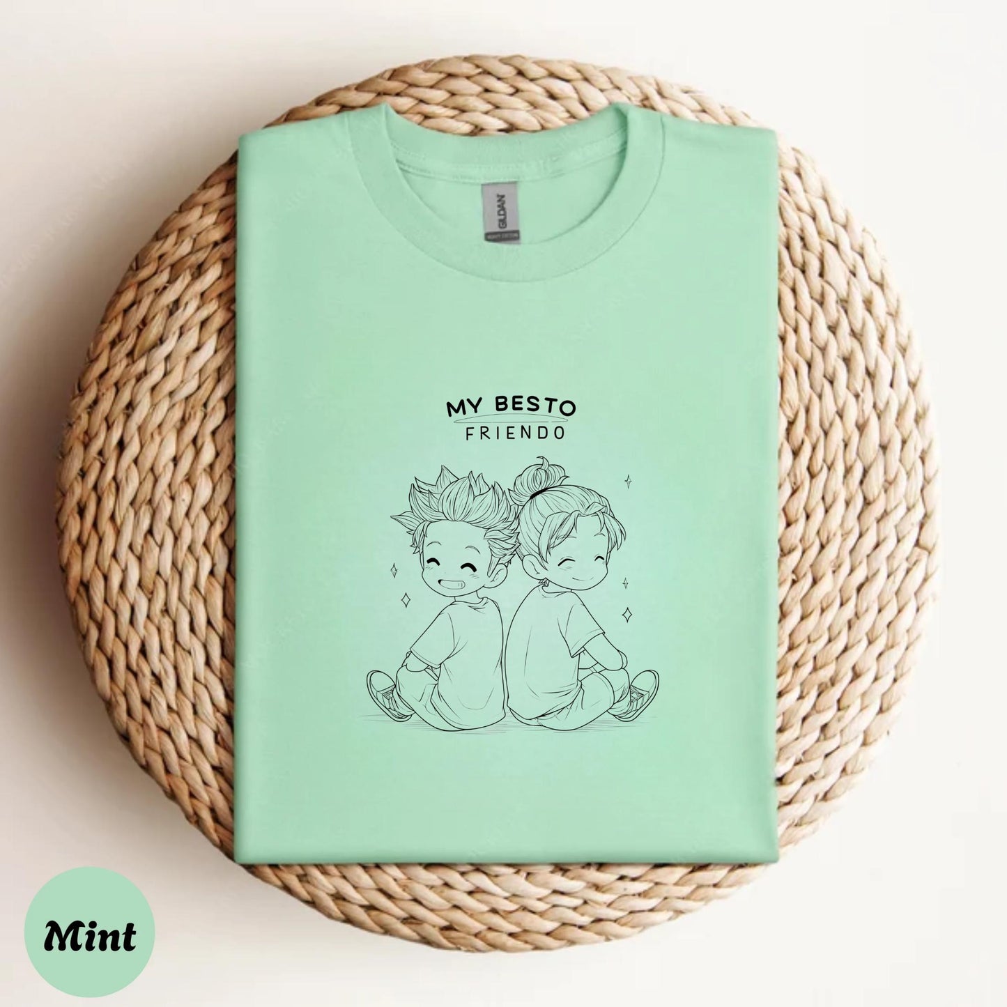 Kawaii Anime BFF Shirt β My Besto Friendo Funny Tee β Cute Friends Aesthetic T-Shirt β Youthful Gift for Otaku Couple AA125