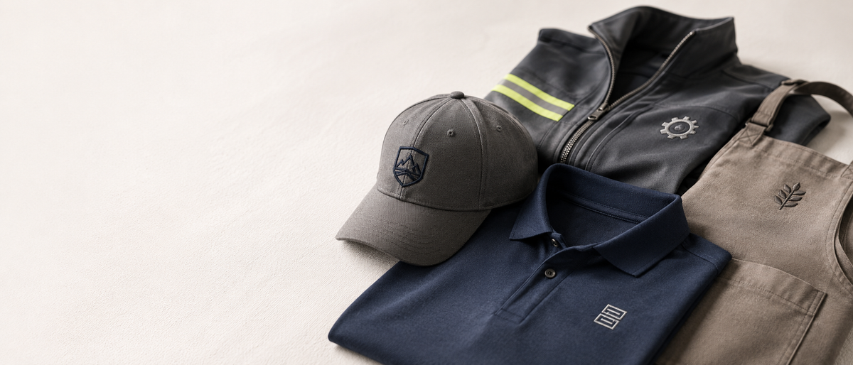 Custom embroidered apparel made by RJ Stitch Studio