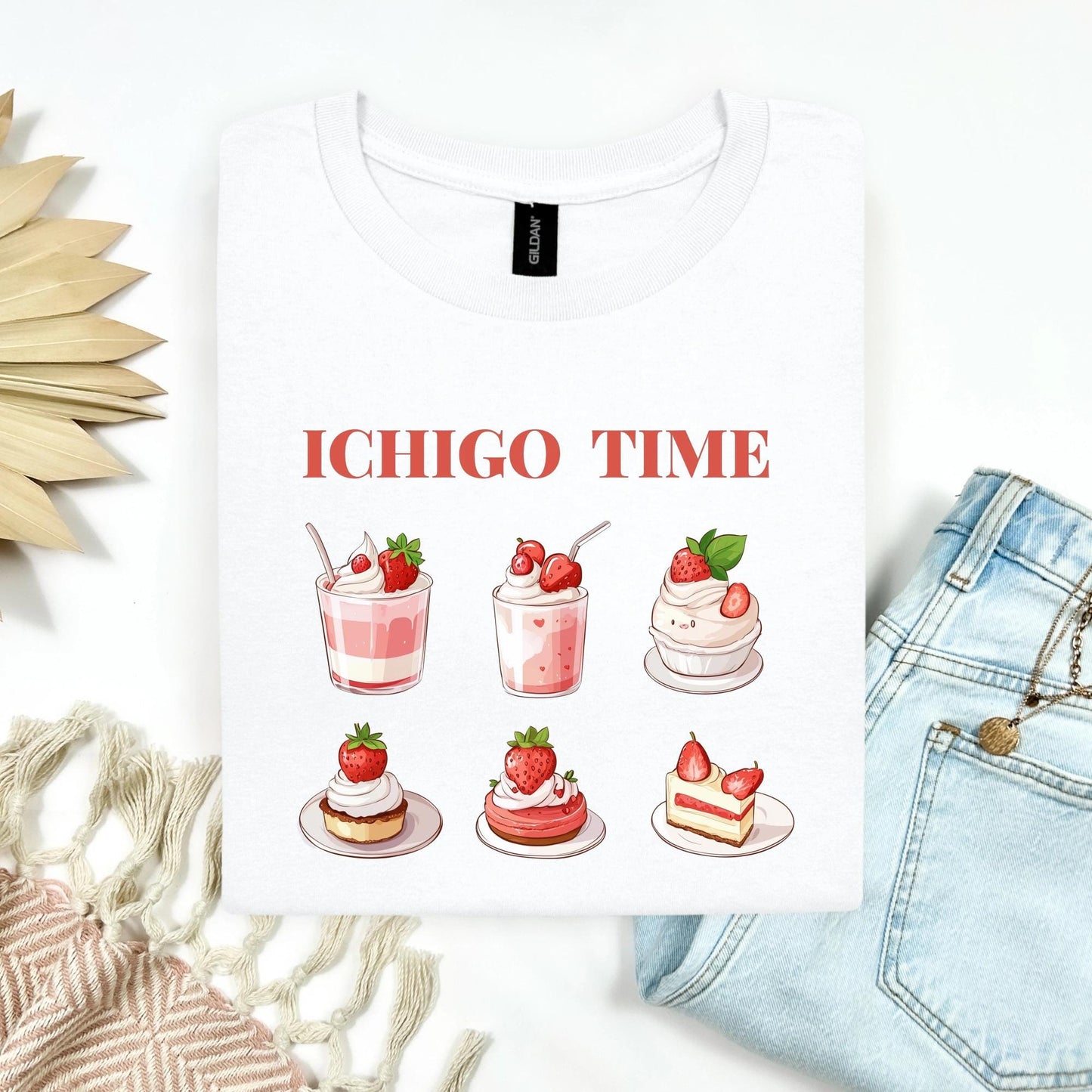 Retro Cafe Shirt, Beach Brunch T-Shirt with Strawberry Desserts, Summer Holiday Outfit, Soft Gray Aesthetic Graphic Tee , Vintage Food Shirt