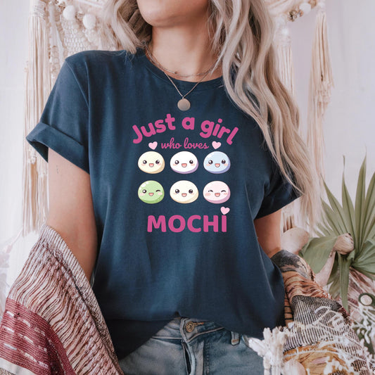 Cute Stay at Home Girl Mochi Shirt, Kawaii Dessert Print Tee for Introverts, Gamers, Boba Lovers & Comfort Food Fans, Cozy Lounge T-Shirt