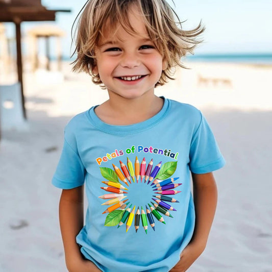 Color Wheel Pencil Shirt | Back to School Rainbow Art Tee | Creative Learning Toddler Tshirt | Artist Gift for Kids