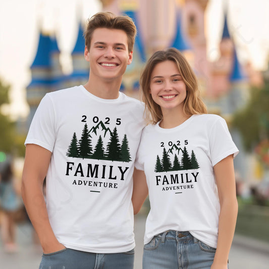 Matching Mountain Family Shirt 2025, Forest Adventure Tee for Hiking Trip, Outdoorsy Family Reunion Vacation Outfit AA55