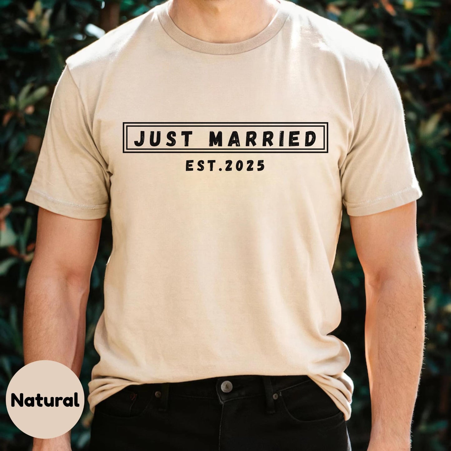 Just Married Est.2025 Bride Shirt – Gift for Newlywed Women, Wedding Day Tee, Minimalist Romantic Graphic Shirt for Her AA75