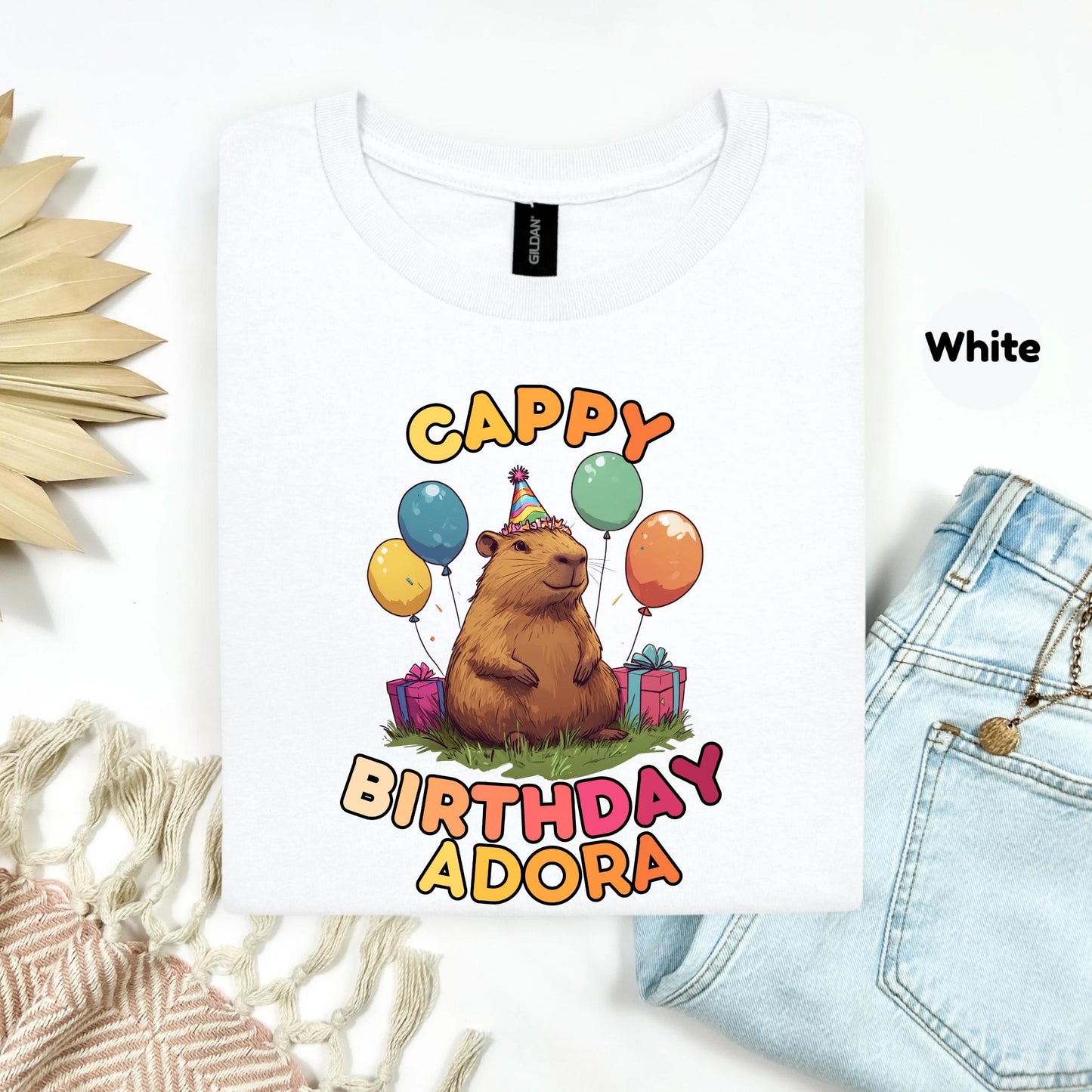 Funny Capybara Birthday Shirt - Cute Animal Party Tee - Gift for Animal Lovers, Friends, Women