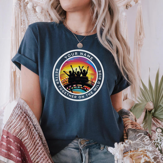 Custom Roller Coaster Best Friend Shirt • Wild Ride Group Tee • Personalized Girls Trip Amusement Park T-Shirt 2025