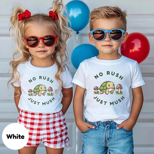 Funny Turtle Birthday Shirt for Kids – No Rush Just Mush Toddler Tee – Cute Cartoon Animal Top for Preschool Boys & Girls