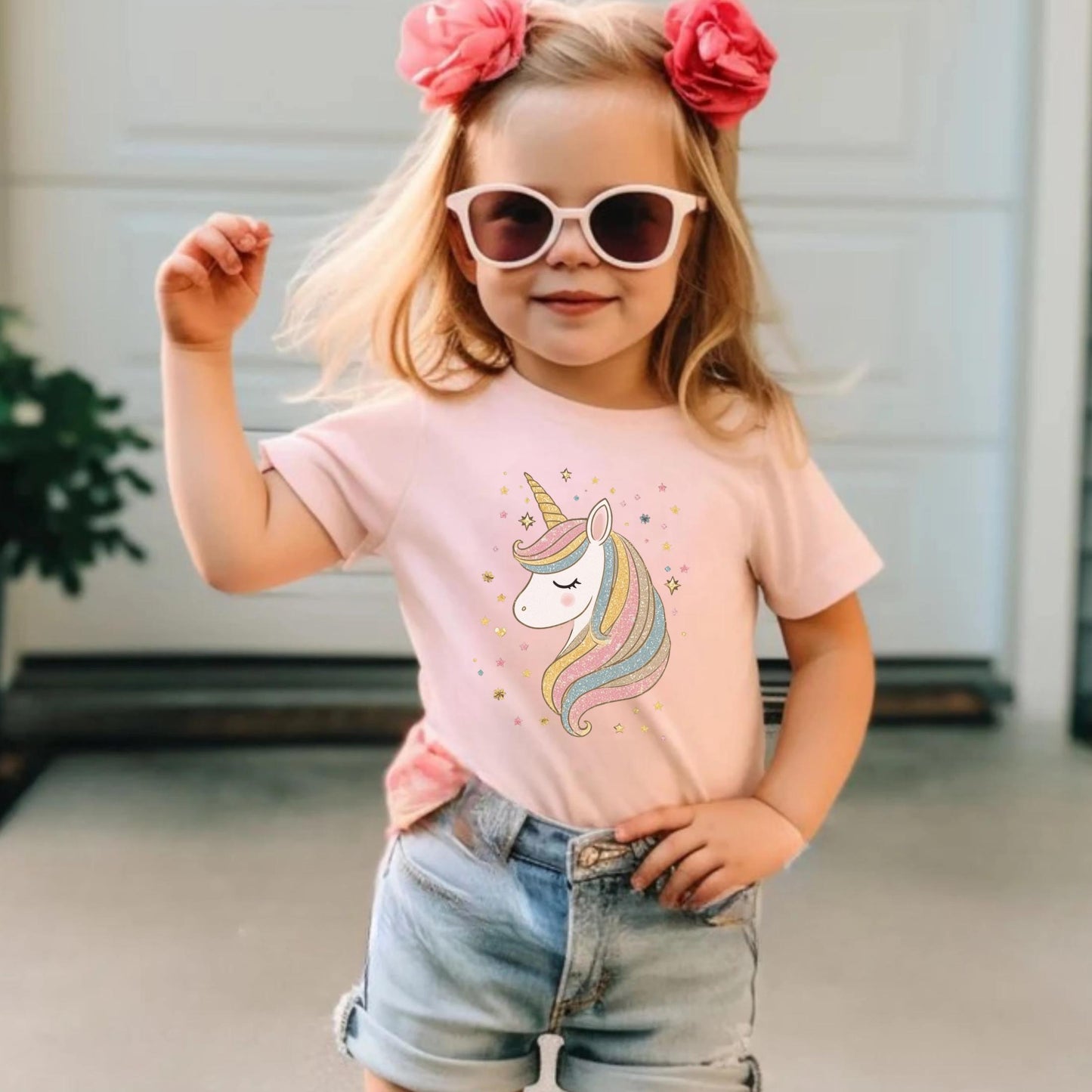 Pastel Glitter Unicorn Shirt for Women - Boho Rainbow Aesthetic Tee with Sparkle Stars, Cute Magical Graphic Gift AA102