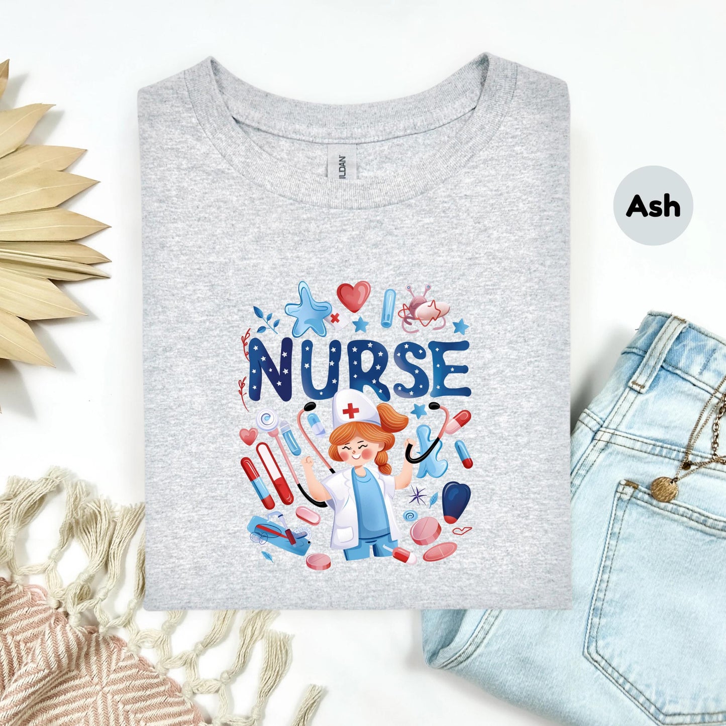 Thank You Nurse Shirt Cheerful Medical Cartoon Tee RN Appreciation Gift for Women Cute Healthcare Worker TShirt Idea AA112