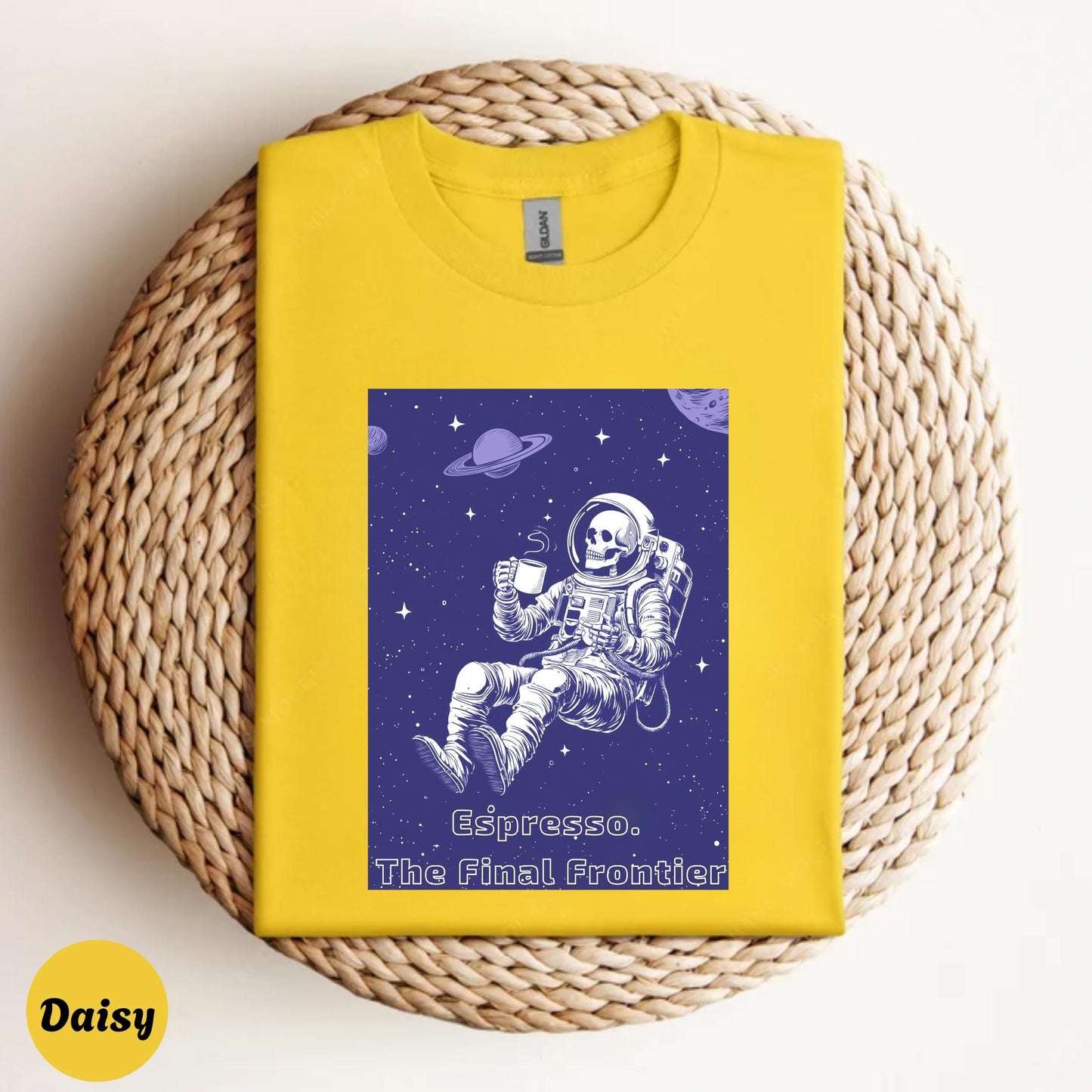 Espresso Astronaut Shirt Funny Space Coffee Tee for Men Galaxy Skeleton Humor Gift for Sci-Fi and Caffeine Lovers AA40