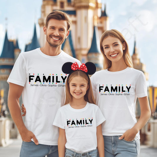 Funny Custom Family Shirts with Names, Holiday Matching Tee Set, Friends TV Inspired Design for Kids and Parents AA51