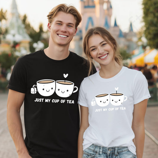 Funny Tea Lover Shirt - Just My Cup of Tea Graphic Tee for Women Men, Kawaii Cute Drink Shirt, Pun Gift for Tea Addict AA72