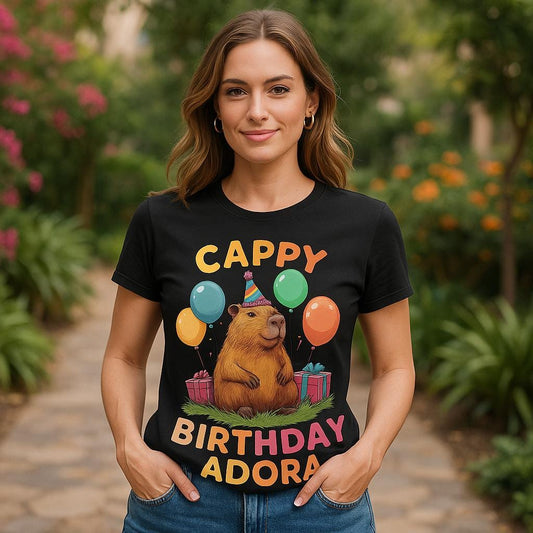 Funny Capybara Birthday Shirt - Cute Animal Party Tee - Gift for Animal Lovers, Friends, Women