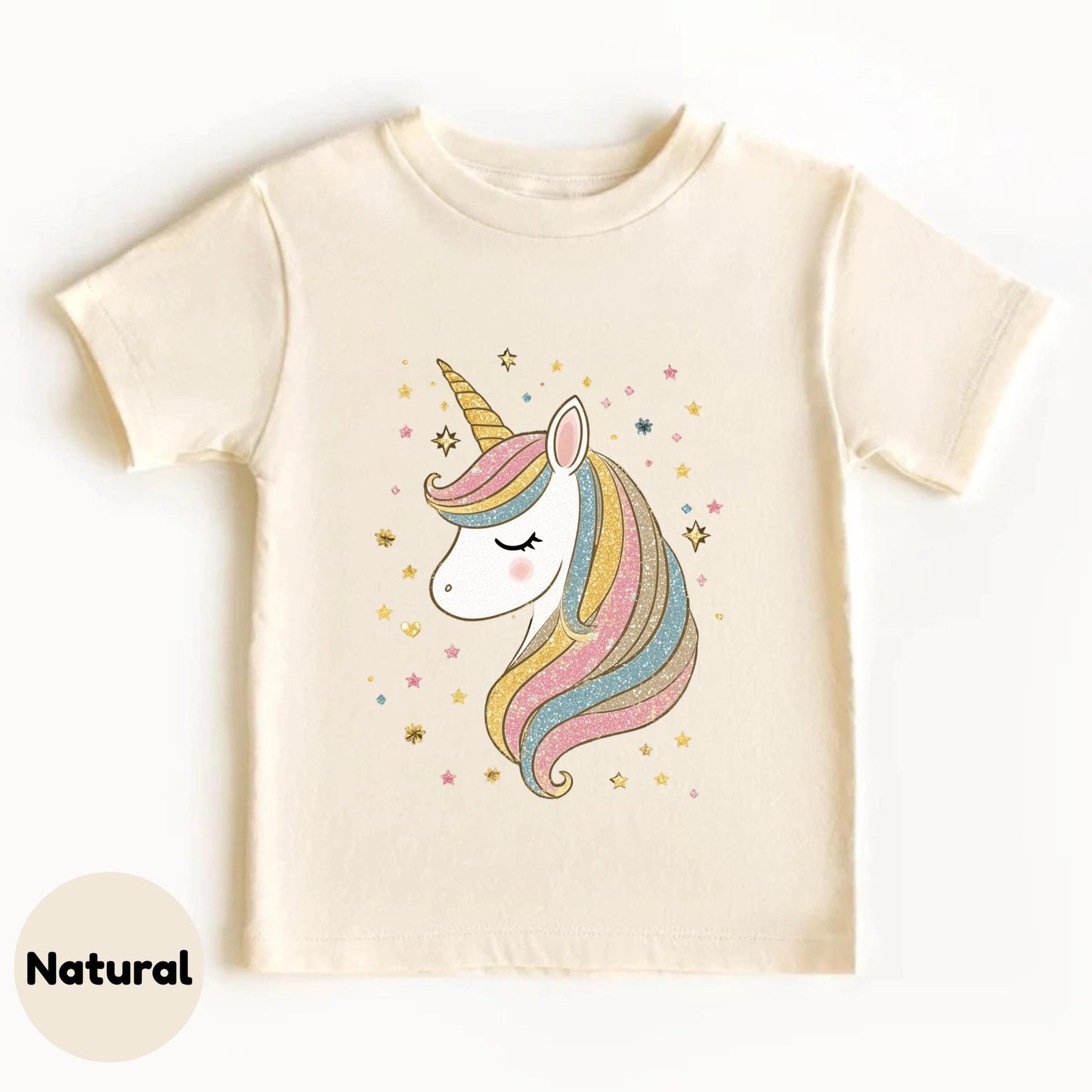 Pastel Glitter Unicorn Shirt for Women - Boho Rainbow Aesthetic Tee with Sparkle Stars, Cute Magical Graphic Gift AA102