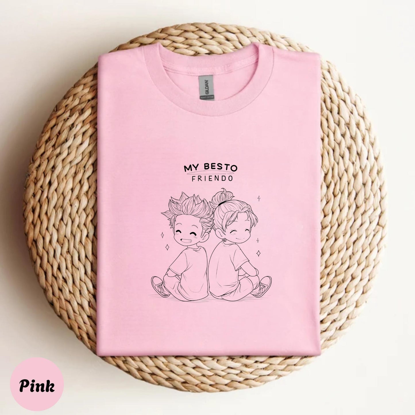 Kawaii Anime BFF Shirt – My Besto Friendo Funny Tee – Cute Friends Aesthetic T-Shirt – Youthful Gift for Otaku Couple AA125