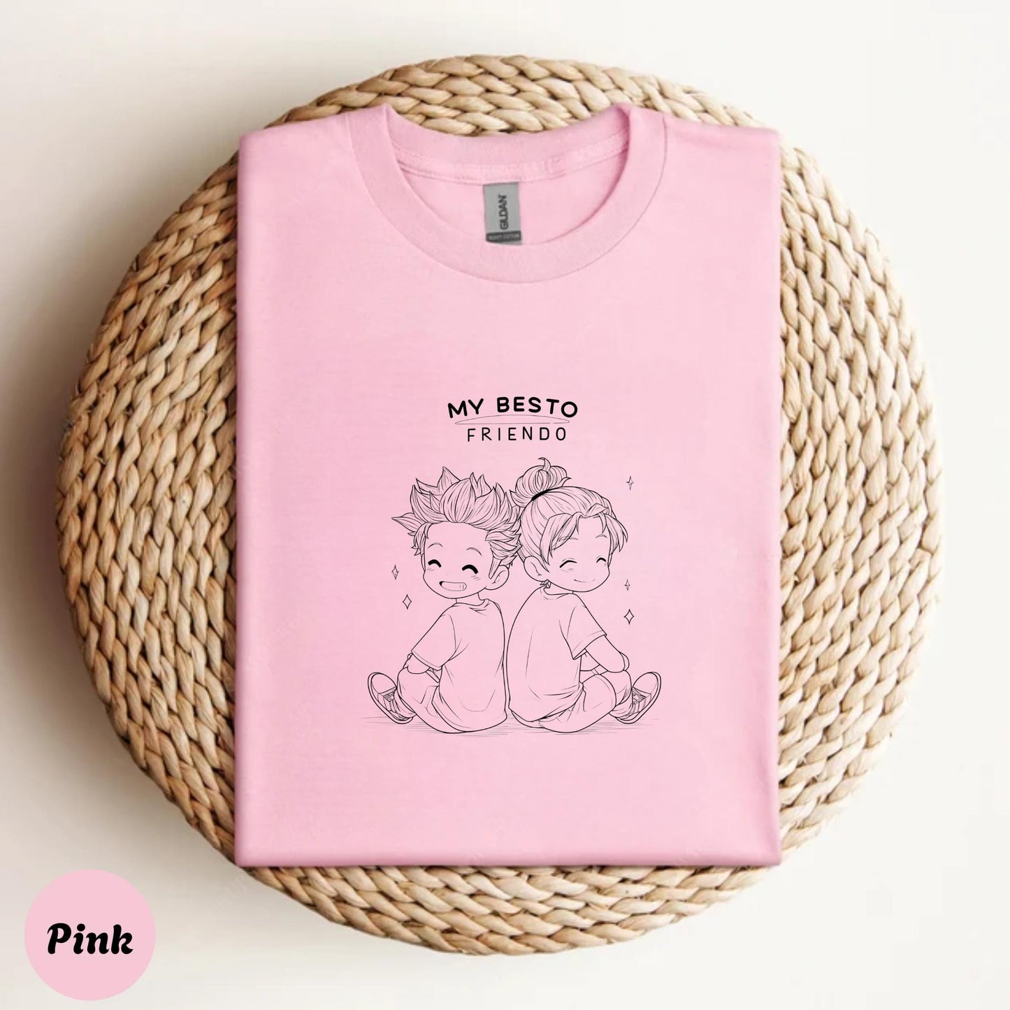 Kawaii Anime BFF Shirt – My Besto Friendo Funny Tee – Cute Friends Aesthetic T-Shirt – Youthful Gift for Otaku Couple AA125