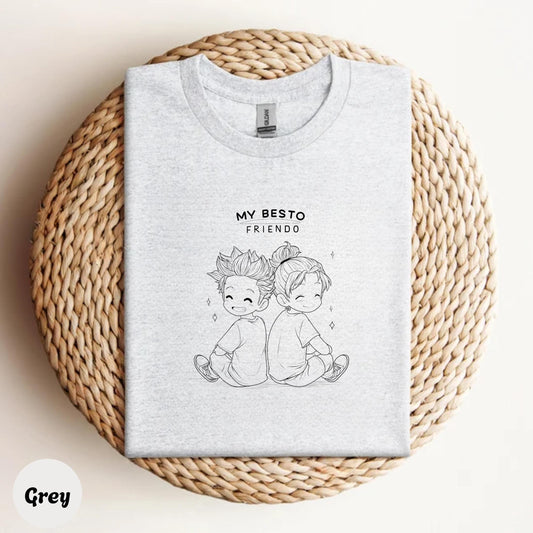 Kawaii Anime BFF Shirt – My Besto Friendo Funny Tee – Cute Friends Aesthetic T-Shirt – Youthful Gift for Otaku Couple AA125