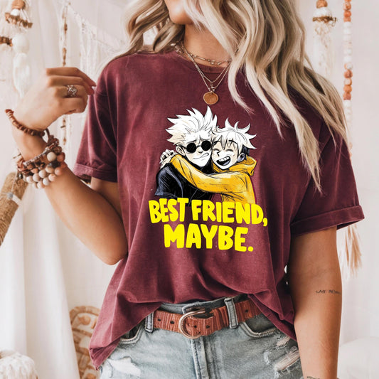 Best Friend, Maybe Tee – Funny Cartoon Best Friend Shirt – Cute Graphic Tee for Friendship Gifts – Anime Style T-Shirt AA121