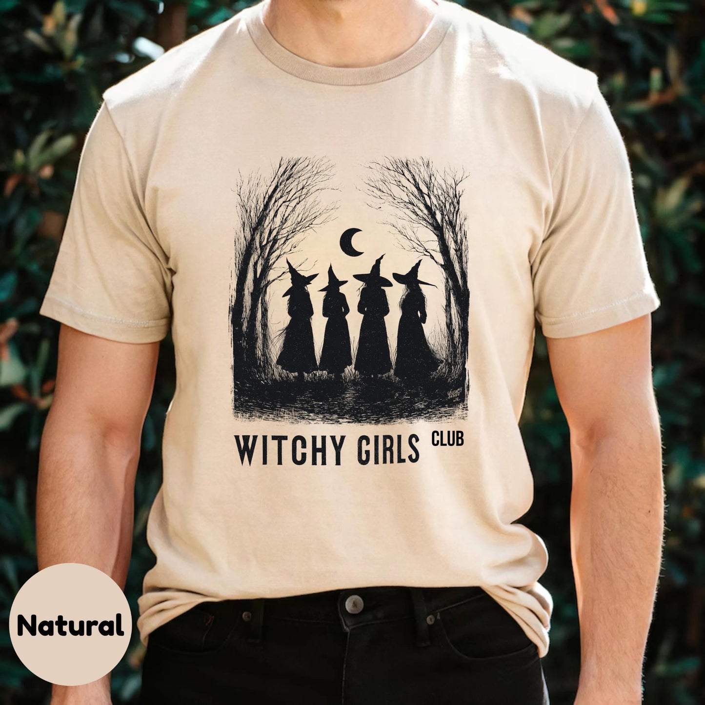 Witchy Girls Club Shirt – Retro Witch T-Shirt for Women – Cute Halloween-Inspired Witchy Tee – Magical Club Shirt AA134