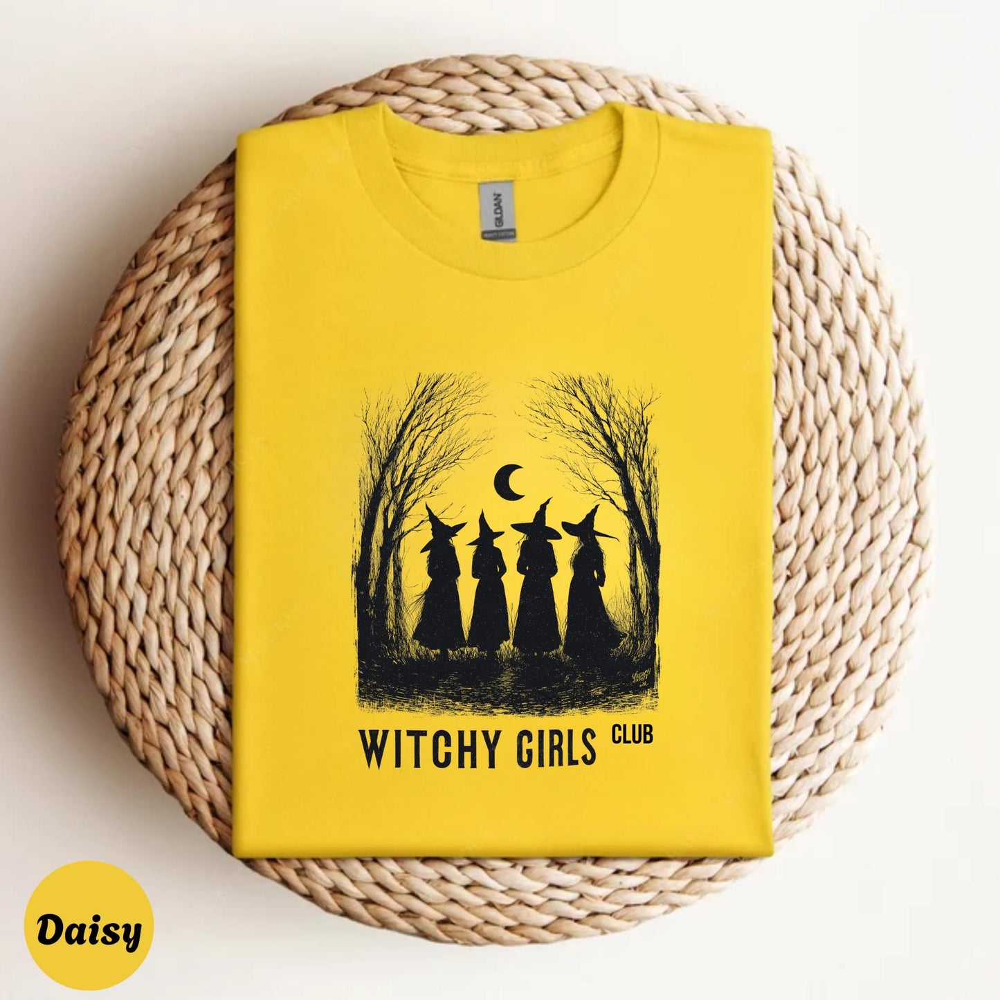 Witchy Girls Club Shirt – Retro Witch T-Shirt for Women – Cute Halloween-Inspired Witchy Tee – Magical Club Shirt AA134