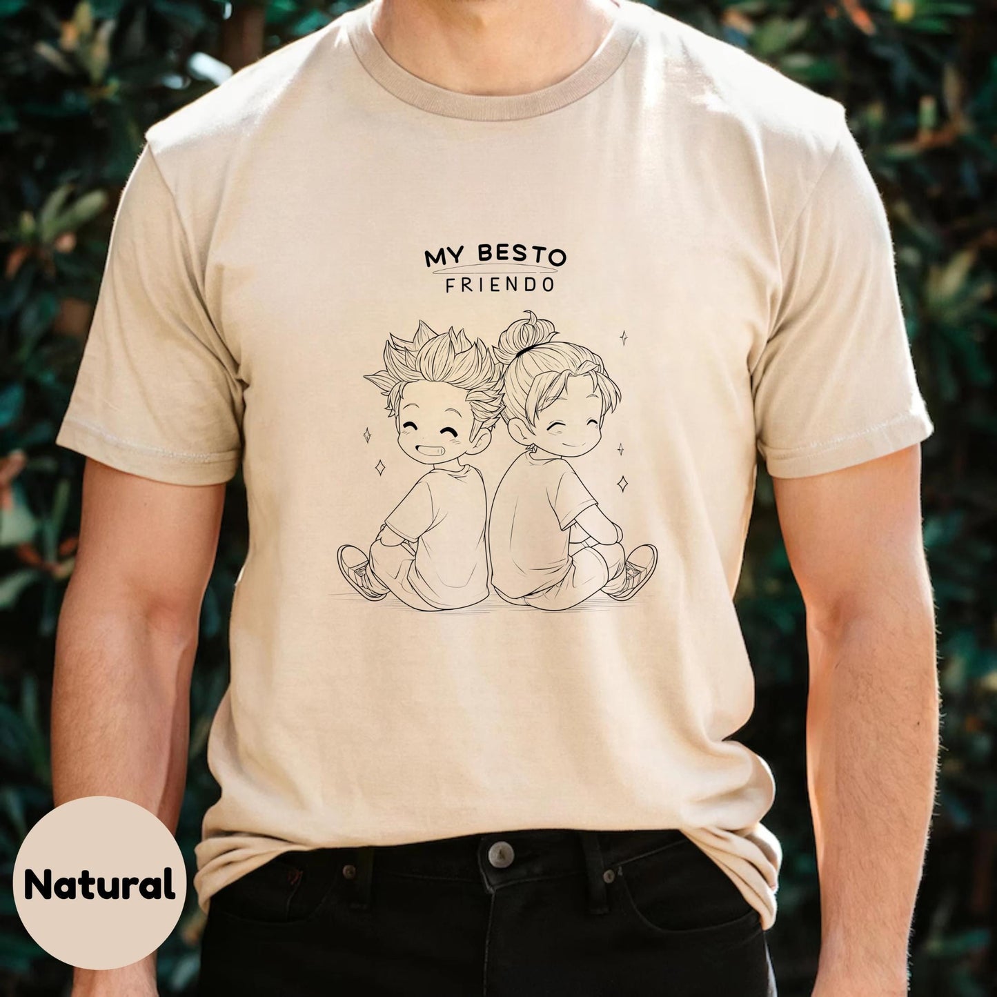 Kawaii Anime BFF Shirt – My Besto Friendo Funny Tee – Cute Friends Aesthetic T-Shirt – Youthful Gift for Otaku Couple AA125