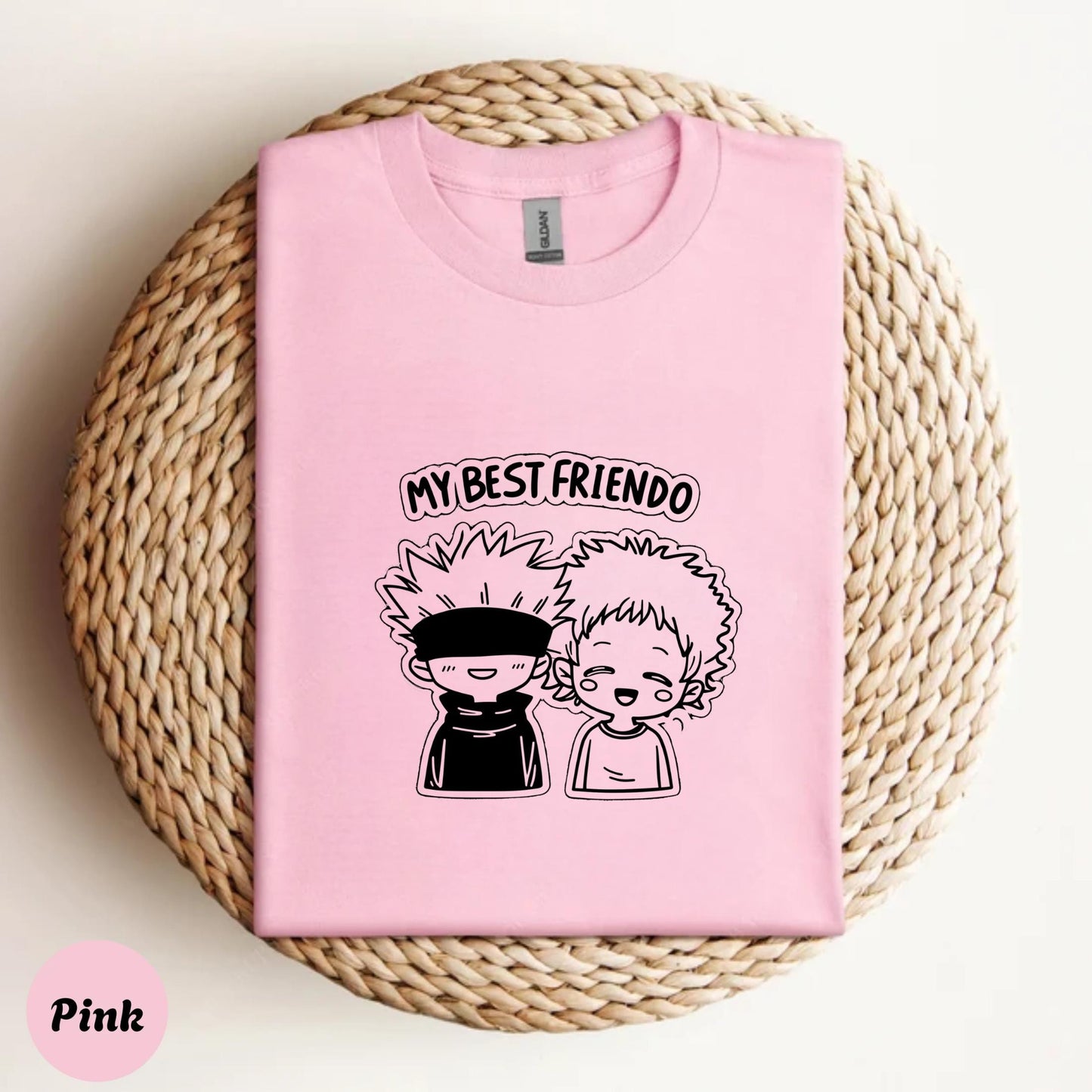 Funny Anime Friendship Tee – My Best Friendo T-Shirt – Cartoon Bestie Gift – Matching Couple or Best Friend Graphic Shirt  AA131